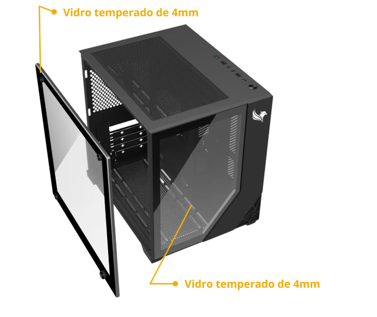 Gabinete Gamer Digoo Aquar Mid-tower Itx M-atx Usb 3.0 Vidro
